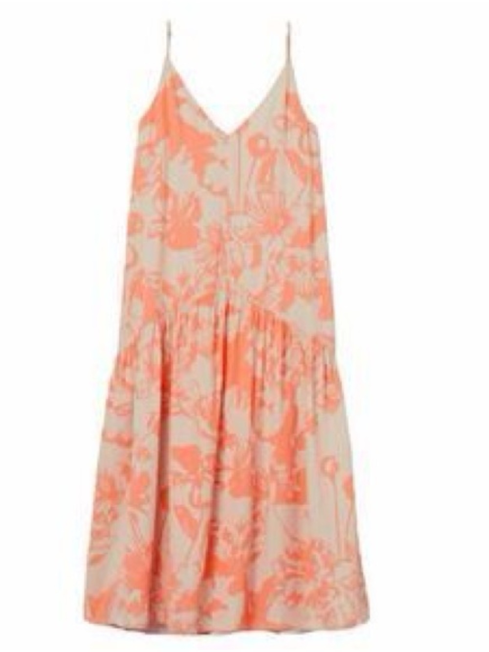 H&M Coral and Cream Floral Maxi Dress
